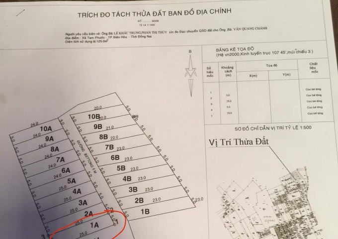 CHÍNH CHỦ CẦN BÁN GẤP LÔ ĐẤT XÃ TAM PHƯỚC, TP BIÊN HÒA, ĐỒNG NAI