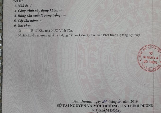 CẦN BÁN GẤP LÔ ĐẤT 150M2 TẠI KCN VISIP 2 MỞ RỘNG VĨNH TÂN, THỊ XÃ TÂN UYÊN, BÌNH DƯƠNG