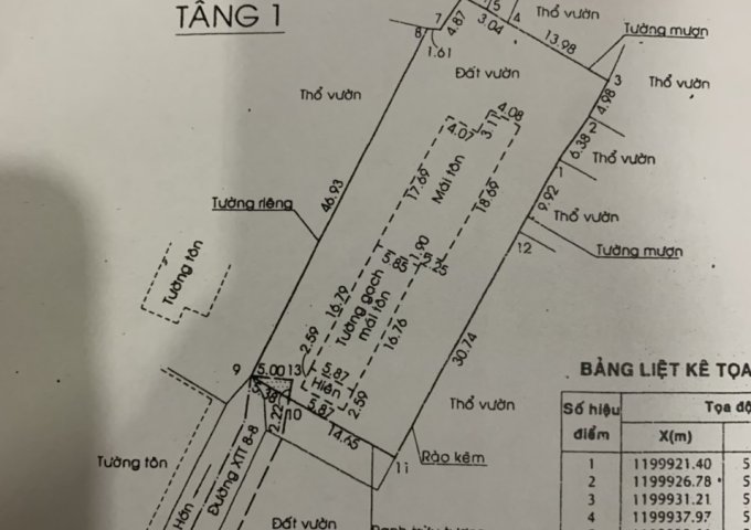 CHÍNH CHỦ BÁN NHÀ NHÀ 5/5B PHAN VĂN HỚN, XÃ BÀ ĐIỂM, HÓC MÔN CÁCH CHỢ ĐẠI HẢI 300M. LHCC: 0909474342