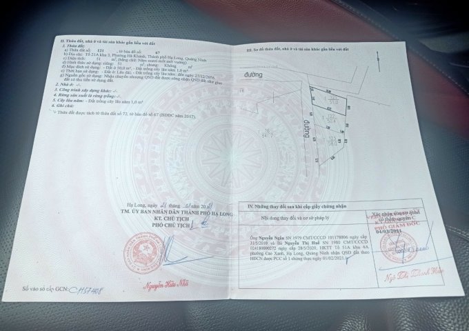 Cơ Hội Tốt Để Mua 2 Lô Đất Tại Tổ 21A Khu 3 - P. Hà KHánh - Tp.Hạ Long - Quảng Ninh .