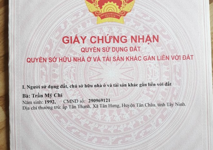Cần Bán Đất 2 Mặt Tiền  Vị Trí Đẹp Tại Tân Châu – Tây Ninh