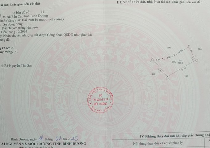 CHÍNH CHỦ BÁN ĐẤT RUỘNG GIÁ ĐẦU TƯ TẠI XÃ PHÚ AN, BẾN CÁT, BÌNH DƯƠNG