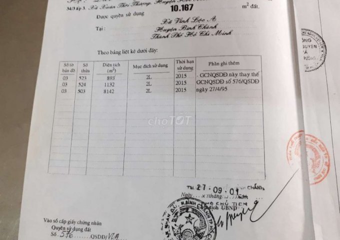 CHÍNH CHỦ CẦN BÁN LÔ ĐẤT TẠI VĨNH LỘC A- BÌNH CHÁNH