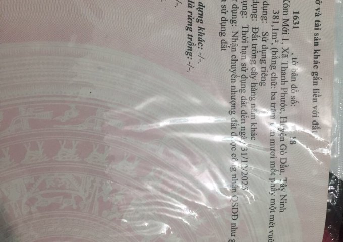 CHÍNH CHỦ CẦN BÁN ĐẤT MẶT TIỀN TẠI TÂY NINH