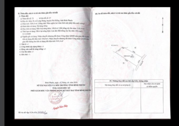 CHÍNH CHỦ BÁN ĐẤT ĐƯỜNG LONG HƯNG, HUYỆN PHÚ RIỀNG, BÌNH PHƯỚC.