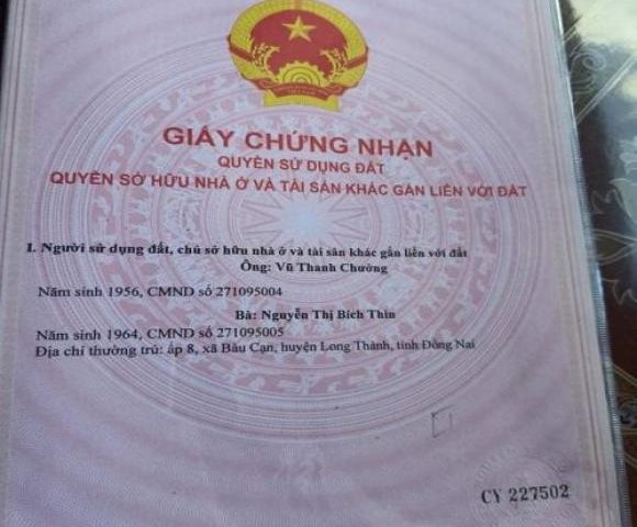 Chính chủ cần bán đất tại địa chỉ xã Bàu Cạn, huyện Long Thành, tỉnh Đồng Nai