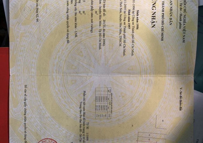 CHÍNH CHỦ CẦN BÁN LÔ ĐẤT TẠI XÃ XUÂN THỚI SƠN, HUYỆN HOOC MÔN, TP HỒ CHÍ MINH