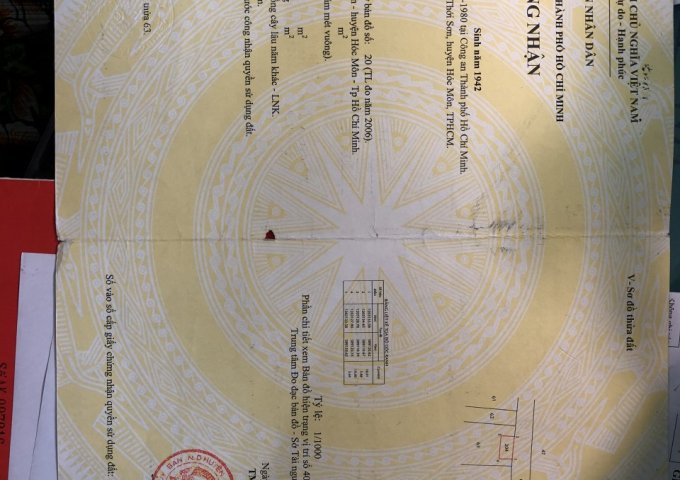 CHÍNH CHỦ CẦN BÁN LÔ ĐẤT TẠI XÃ XUÂN THỚI SƠN, HUYỆN HOOC MÔN, TP HỒ CHÍ MINH