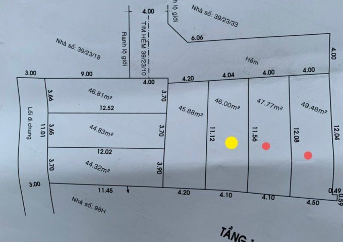 CHÍNH CHỦ CẦN BÁN LÔ ĐẤT ĐƯỜNG HOÀNG BẬT ĐẠT CÒN LÔ DUY NHẤT (CHẤM VÀNG)