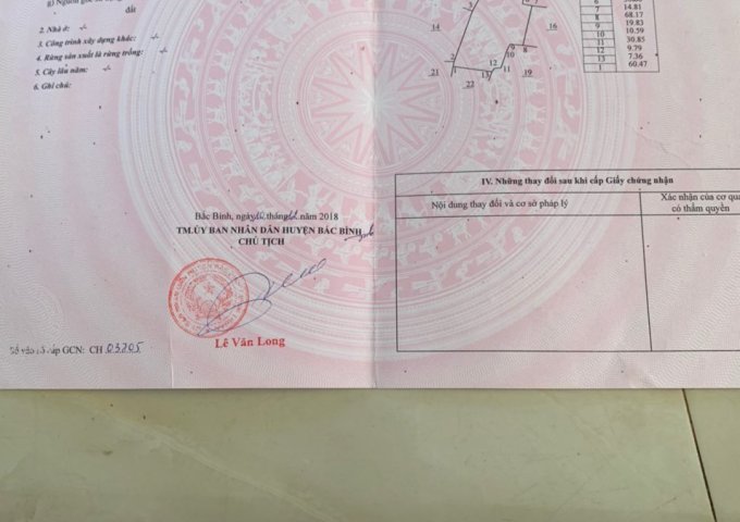 Chính chủ cần bán gấp lô đất Hàng ngộp mùa COVID Huyện Bắc Bình, tỉnh Bình Thuận.