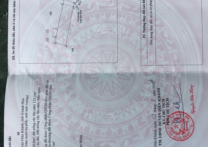 CHÍNH CHỦ CẦN BÁN LÔ ĐẤT TẠI XÃ DIÊN ĐIỀN - THÔN ĐẠI ĐIỀN ĐÔNG - HUỴỆN DIÊN KHÁNH - TỈNH KHÁNH HOÀ