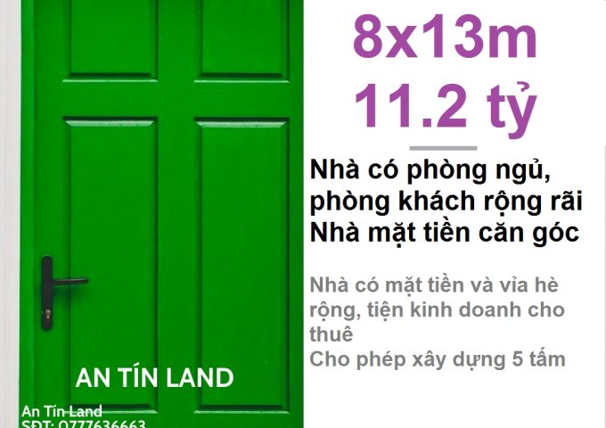 Cần bán nhà mặt tiền Đặng Nguyên Cẩn, Q6 8x13m, giá 11.2 tỷ LH: An Tín Land