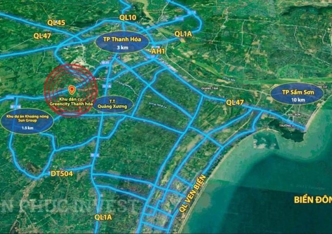 Nhận cọc chính thức 10 lô đẹp nhất Khu dân cư Green City -Thanh Hóa giá chỉ 10tr/m2.LH: 0974740627