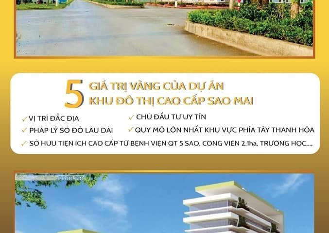 Suất ngoại giao đất nền bệnh viện Quốc tế - KĐT cao cấp Sao Mai, H. Triệu Sơn.