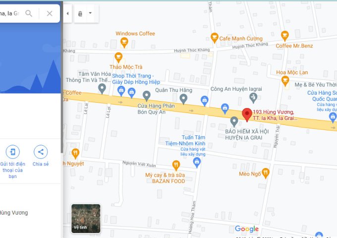 CHÍNH CHỦ BÁN ĐẤT THỔ CƯ MẶT ĐƯỜNG MỘT CHIỀU HÙNG VƯƠNG, THỊ TRẤN IAKHA, IAGRAI, GIA LAI.