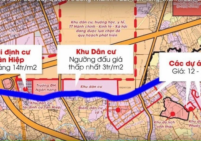 Chính chủ kẹt tiền bán gấp 1890m thổ cư, SHR, 26m mặt tiền đường chính xã Phước Bình, cạnh sân bay.