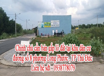Chính chủ cần bán gấp lô đất tại khu dân cư đường số 8 phường Long Phước , Thành Phố Thủ Đức.