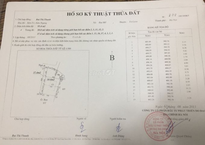 Cần bán đất xen kẹt tại 107/15 Đại Mỗ, Phường Đại Mỗ, Quận Nam Từ Liêm, Hà Nội