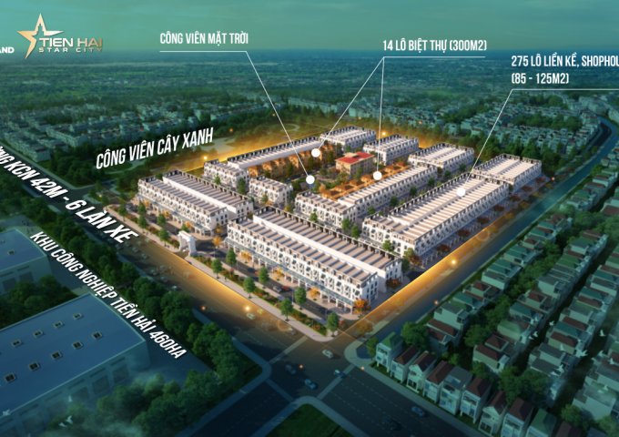Mở bán đợt 1 dự án Tiền Hải Star City 15 tr/m trong khu công nghiệp, đã có sổ, xong hạ tầng, CK 4%