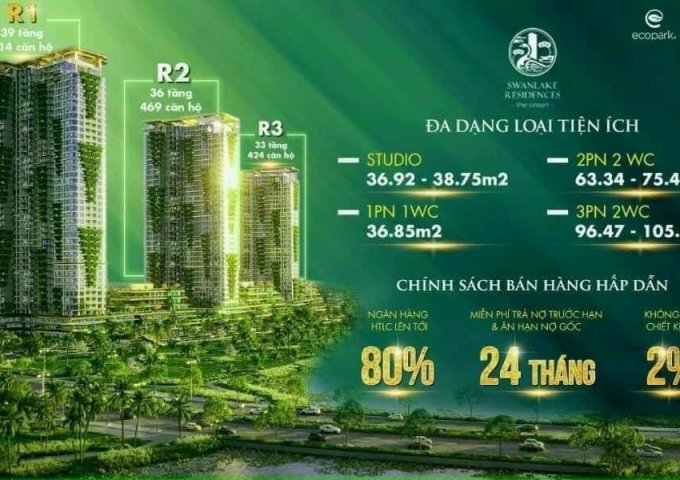 CHÍNH THỨC MỞ BÁN TÒA R2 SWANLAKE RESIDENCE THE ONSEN ECOPARK