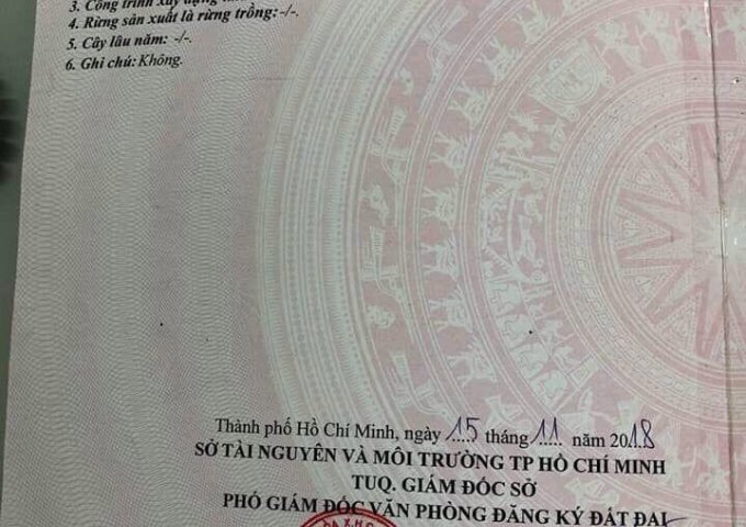CHÍNH CHỦ CÓ LÔ ĐẤT CẦN BÁN TẠI HUYỆN CỦ CHI-THÀNH PHỐ HỒ CHÍ MINH