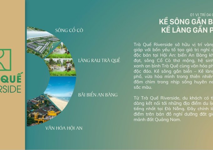 Cấn bán các lô đất view sông đẹp nhất dự án Trà Quế Riverside Quảng Nam