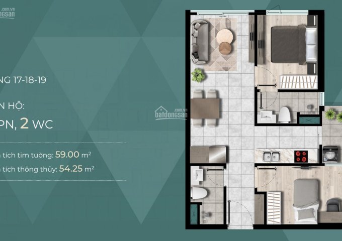 Bán căn hộ chung cư tại Dự án Sài Gòn West Garden, Bình Chánh,  Hồ Chí Minh diện tích 59m2  giá 2.1 Tỷ