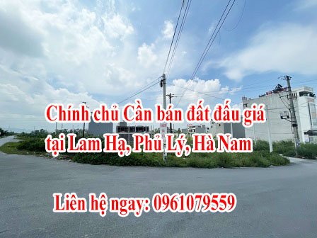 Chính chủ Cần bán đất đấu giá Lam Hạ, Phủ Lý, Hà Nam gần bệnh viện sản nhi.