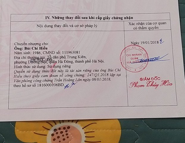 CHÍNH CHỦ CẦN BÁN ĐẤT: PHƯỜNG DƯƠNG NỘI QUẬN HÀ ĐÔNG HÀ NỘI