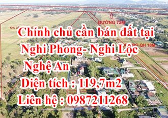 Chính chủ cần bán đất tại Nghi Phong- Nghi Lộc- Nghệ An.