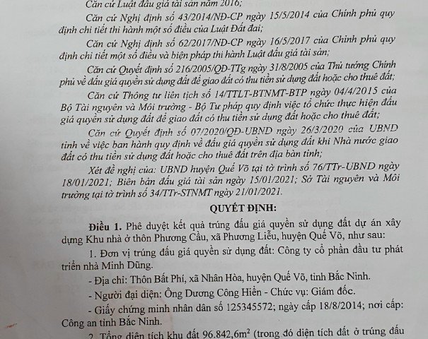 BẢNG HÀNG ĐẦU TIÊN 60 LÔ DỰ ÁN MỚI PHƯƠNG CẦU