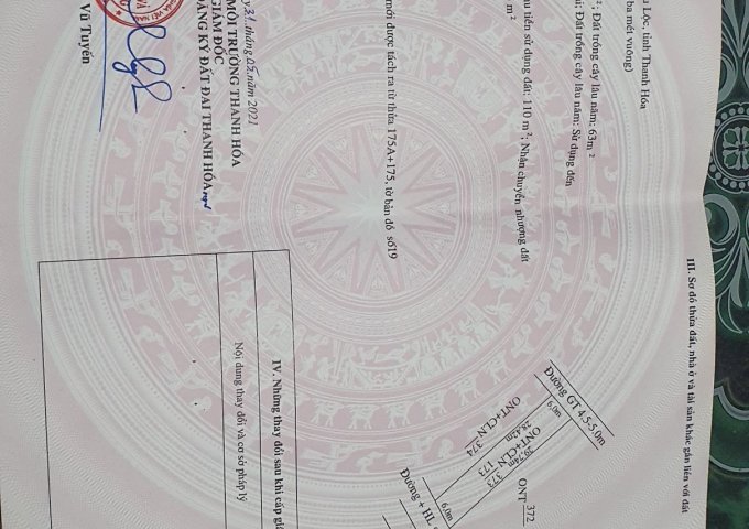 BÁN LÔ ĐẤT MẶT BIỂN TẠI ĐA LỘC, HẬU LỘC, THANH HÓA.