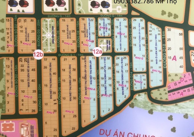 bán các lô biệt thự vị trí đẹp dự án KDC Hưng Phú Quận 9. Lh 0702.000.888