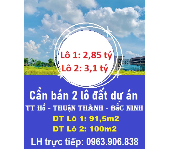 Bán đất dự án tại thị trấn Hồ, Thuận Thành, Bắc Ninh, 0963906838