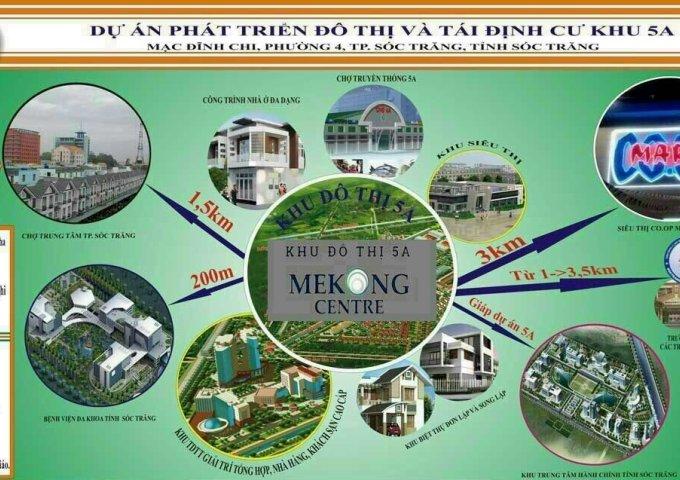 Bán đất nền dự án khu đô thị Mekong Centre tại Đường Mạc Đĩnh Chi, Sóc Trăng,  Sóc Trăng diện tích 300m2  giá 3885 Triệu