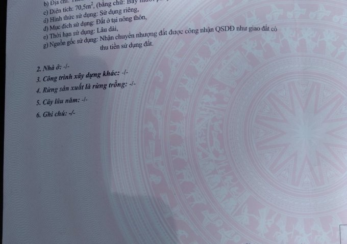 Bán đất thôn 8 xã Thiên Hương, Thủy Nguyên, Hải Phòng