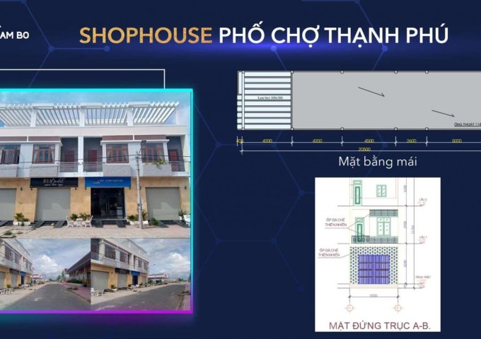 Bán nhà 1 trệt 2 lầu mặt tiền Chợ Huyện Thạnh Phú tặng nội thất