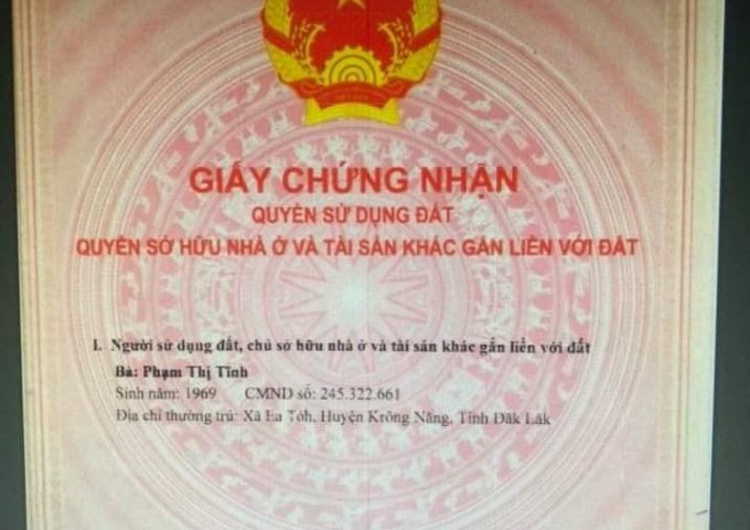 🔥🔥Cần bán gấp 1het 8 m2🔥🔥 125tr/sào Xã Eatoh ,huyện krông năng, tỉnh Đak Lak