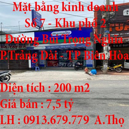Mặt bằng kinh doanh Đường Bùi Trọng Nghĩa, Phường Trảng Dài, TP Biên Hòa