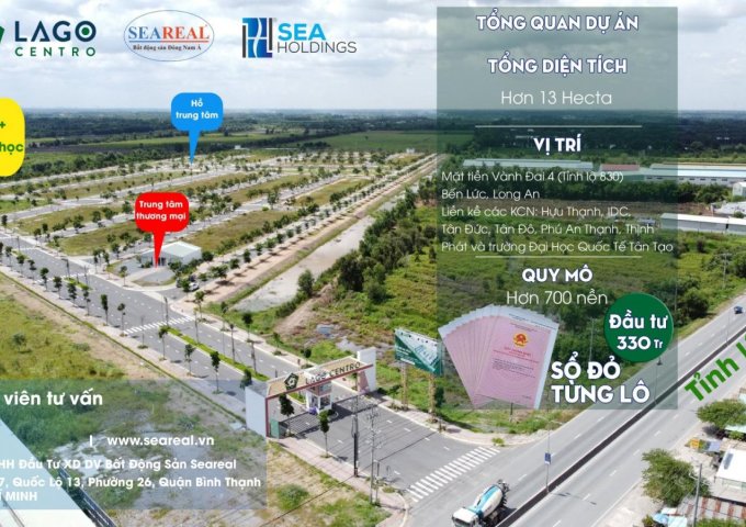 Đất Nền KDC Lago Centro. Hạ tầng hoàn chỉnh. Sổ riêng. Chiết khấu 3%. Tặng ngay gói VLXD 20 triệu 