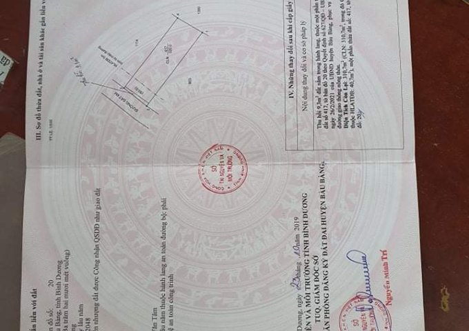 ĐẦU TƯ SINH LỜI KHỦNG VỚI LÔ ĐẤT VỊ TRÍ ĐẮC ĐỊA TẠI LAI UYÊN , BÀU BÀNG, BÌNH DƯƠNG