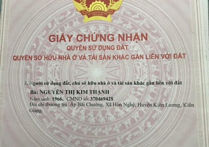 Chính Chủ Bán Đất View Đẹp Xã Hòn Nghệ, Huyện Kiên Lương,Kiên Giang