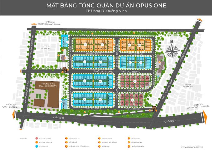 Cần tiền bán gấp shophouse 3 mặt thoáng dự án Opus One, mặt QL18 - tt TP.Uông Bí