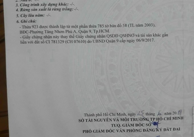 Bán đất đường 102 phường Tăng Nhơn Phú A Quận 9