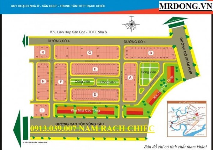 Bán đất đường số 4 Khu dân cư Nam Rạch Chiếc 10x20 Giá 110tr