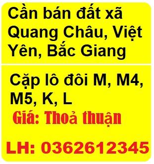 Cần bán đất xã Quang Châu, Việt Yên, Bắc Giang, 0362612345