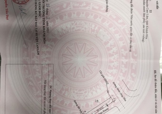 CHÍNH CHỦ BÁN LÔ ĐẤT ĐẸP FULL THỔ CƯ, 3 MẶT TIỀN ĐƯỜNG NHỰA 20M TẠI SUỐI TÂN, CAM LÂM.