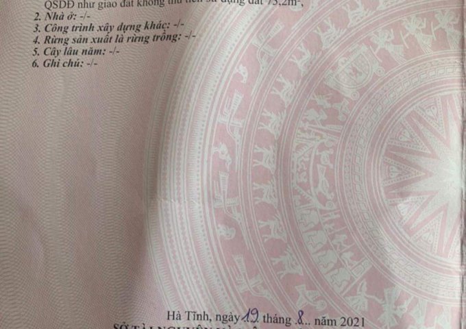 CHÍNH CHỦ BÁN LÔ ĐẤT MT, TDP TÂN HÀ, P. HƯNG TRI, TX. KỲ ANH