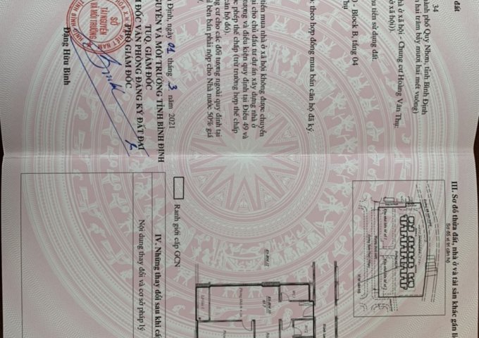 CHÍNH CHỦ CẦN BÁN CHUNG CƯ XUÂN THỦY THÀNH PHỐ QUY NHƠN , BÌNH ĐỊNH.