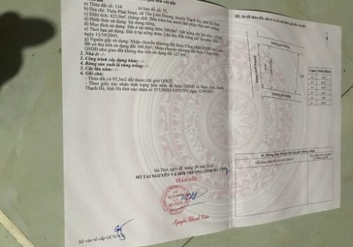 CHÍNH Chính chủ bán lô đất tại Thôn Phái Nam, xã Tân Lâm Hương, huyện Thạch Hà, tỉnh Hà Tĩnh